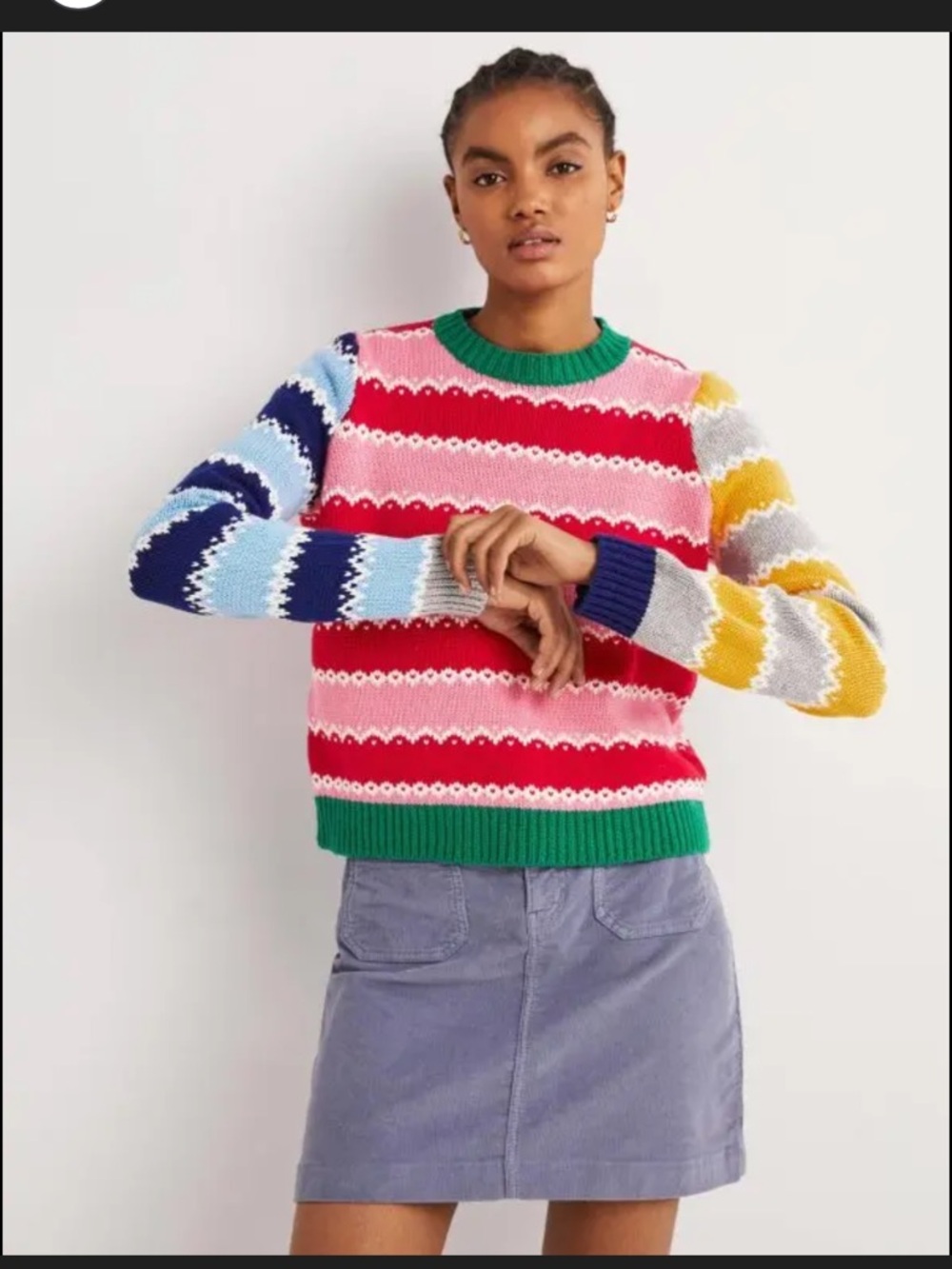 Boden Multicolor Striped Crewneck Sweater Size US2/UK6